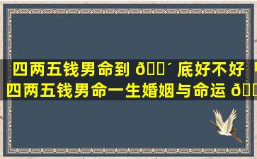 四两五钱男命到 🌴 底好不好「四两五钱男命一生婚姻与命运 🐧 详解」